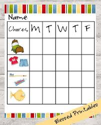 Toddler Chore Chart Printable Chore Chart For Toddlers