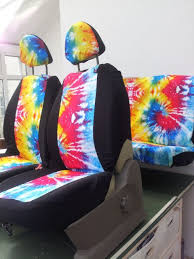 Set Of Car Seat Covers Front And Rear Covers Tye Dye English Seat Covers Carseat Cover Car Seats