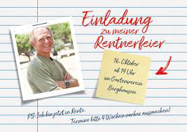 Gib uns bitte bescheid ob du/ihr dabei sein kannst/könnt. Einladung Renteneintritt Als Notizzettel Einladungskarten Einladungskarten Einladungskarte Einladungen Einlad Einladungen Einladungskarten Renteneintritt