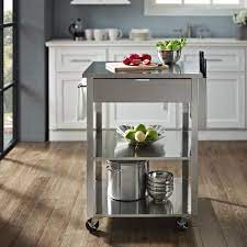 Culinary Prep Kitchen Cart In Stainless Steel The Rta Store Stainless Steel Kitchen Cart Kitchen Traditional Kitchen Island
