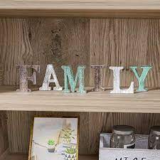 Wooden cabinets and armoires give a quaint, cozy feeling to a bathroom, laundry room or entryway. Wood Family Signs Wall Decor Decorative Wooden Blocks Rustic Letters Cutout Farmhouse Home Decor Multicolor Bedroom Kitchen Living Room Table Centerpiece Words Freestanding With Double Sided Tape Buy Online At Best Price