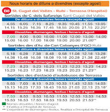 Nuevos Horarios B8 St Cugat Del Valles Rubi Terrasa Moventis