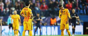 Barcelona failed to score in a champions league game for the first time since april 2014, which was also against atletico madrid. Atletico Madrid 2 0 Barcelona Agg 3 2 Bbc Sport