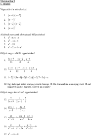 4 X Matematika 0 1 Eloadas Vegezzuk El A Muveleteket Alakitsuk Szorzatta A Kovetkezo Kifejezeseket 5 Oldjuk Meg Az Alabbi Egyenleteket Pdf Ingyenes Letoltes