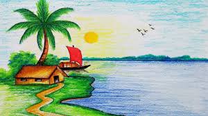 Aderiu a 25 nov 2016. How To Draw A Scenery Of Sea Beach Step By Step Easy Draw By Mukta Easy Drawing