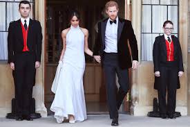 For a formal wedding, dark suits (ex. Forty Six Lucky Individuals Will Get To Wear Meghan Markle S Wedding Reception Dress Vanity Fair