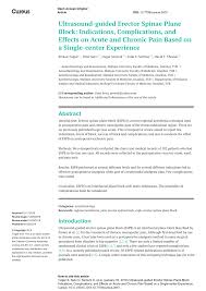 Pdf Ultrasound Guided Erector Spinae Plane Block