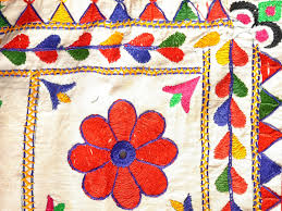 There is a history to the weave employed, a. Hand Embroidered Indian Wall Hanging With Red And Blue Border India Textile Company
