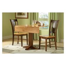 Set Of 3 36 Square Dual Drop Leaf Table With 2 San Remo Chairs Cinnamon Brown International Concepts Drop Leaf Table Solid Wood Dining Set Leaf Table