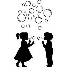 sticker fille et garcon avec des bulles stickers salle de bain stickers muraux l art de la silhouette pochoir silhouette silhouette enfant