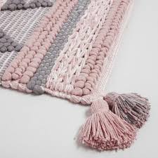 Bath mats for grey bathroom. Blush And Gray Geometric Chunky Tassel Bath Mat World Market Blush And Grey Grey Bathroom Rugs Blush Bathroom