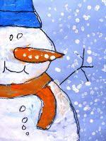 Adorable Close Up Snowman Painting Deep Space Sparkle Winter Art Projects Winter Art Lesson Snowman Painting