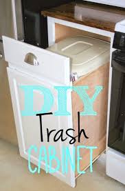 If you're making two pull out trash can cabinets (one for trash and the other for recycling), you'll need another 1 x 6 board and double the cuts. Pull Out Trash Cabinet So Uh Where S The Trash Diy Cabinets Trash Can Cabinet Kitchen Cabinet Storage