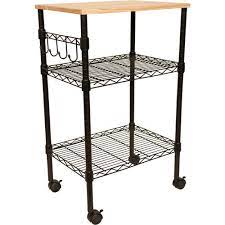 4 flexible wheels, 2 of which are lockable, allow the cart table to go where you go. Mainstays Black Metal Multi Purpose Rolling Kitchen Cart Walmart Com Walmart Com