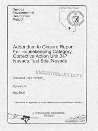 Florida maine shares a border only with new hamp. Addendum To Closure Report For Housekeeping Category Corrective Action Unit 347 Nevada Test Site Nevada Unt Digital Library