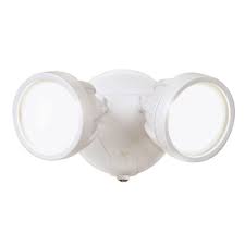 Halo White Outdoor Integrated Led Round Twin Head Security Flood Light With Dusk To Dawn Photocell Sensor Ftr1740lpcw The Home Depot Led Flood Lights Flood Lights Outdoor Flood Lights