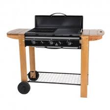 Plancha gaz sur chariot finesta 3 brûleurs avec capotcuisson de tous types d'alimentscuisson plus saine grâce au bac récupérateur de graissefacile à nettoyergrande surface de cuisson : Barbecue Gaz Australia Ou Missouri Somagic 68x46cm Sur Chariot Bois Avec 3 Bruleurs Gaz Independant