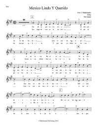 Mariachi Music Voice Part For Mexico Lindo Y Querido Easy Version Ideal For 7th Grade Mariachi Sheet Music Teaching Music