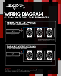 Connect the ground wire (2.0sq) to ship's ground to prevent interference to the picture. Dual Voice Coil Subwoofer Wiring Guides Skar Audio Knowledge Base Help Desk