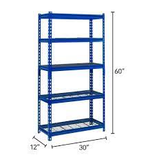 Make use of otherwise wasted space on the back of a door with our elfa utility door & wall rack. Amazon Com Muscle Rack Ur301260wd5 Bl 5 Shelf Blue Boltless 30 W X 12 D X 60 H Steel Shelving Unit Industrial Scientific