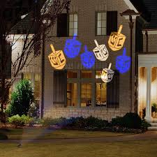 Outdoor Lawn Inflatables Lights And Decorations For Hanukkah Motion Led Lights That Project Up To 15 Hanukkah Decorations Hannukah Decorations Holiday Lights