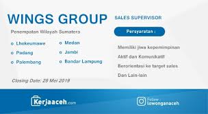 Check spelling or type a new query. Lowongan Kerja Aceh Terbaru 2019 D3 Dan S1 Gaji Di Atas 5 Juta Sebagai Spv Wings Group Lowongan Kerja Aceh Terbaru