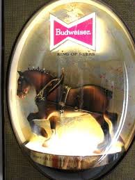 Reserved For Joe Budweiser Clydesdale Horse Lighted Bar Sign Oval Or Backbar Bubble Front Beer Sign Breweriana Lighted Bar Signs Bar Signs Clydesdale