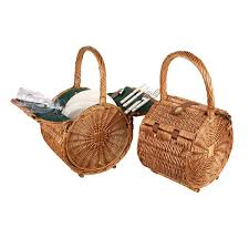 Check out our picknickkorb selection for the very best in unique or custom, handmade pieces from well you're in luck, because here they come. Runder Picknickkorb Cambridge Aus Weide Innen Grun Mit Geschirr Fur 2 Personen Herz Plusch Geschenke