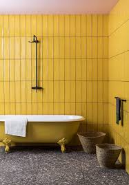 Bathroom decorating ideas gray and yellow 25 Cheerful Yellow Bathroom Decor Ideas Shelterness