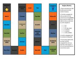 Spanish Er And Ir Preterite Verb Conjugation Board Game