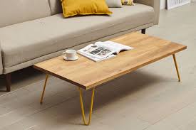 diy table basse en chene avec hairpin legs metalliques table basse plateau chene table basse chene