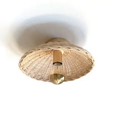 Flush Mount Rattan Ceiling Light By Revealhome Rattan Light Ceilinglight Maboo Flush Mount Ceiling Lights Wall Lights Celing Light
