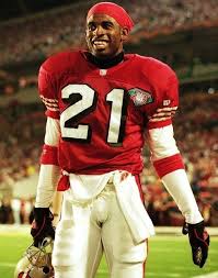 Deion Sanders In Between Atlanta And Dallas He Made A Cameo Appearance In San Francisco He Still Had Ga Football Hall Of Fame Nfl Football 49ers 49ers Football