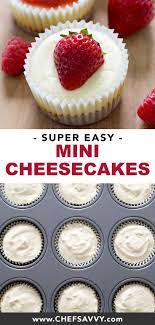Easy Mini Cheesecake Cupcakes Recipe Chef Savvy Recipe Mini Cheesecakes Easy Mini Cheesecake Cupcakes Cheesecake Cupcakes