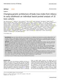 Changing genetic architecture of body mass index from infancy to early  adulthood: an individual based pooled analysis of 25 twin cohorts