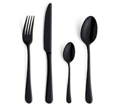 Coffret 24 Pieces Vintage Noir Couvert Menagere But