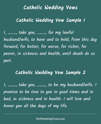 Catholic Wedding Vows Wedding Vows To Husband Traditional Wedding Vows Catholic Wedding Traditions