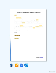 Free Golf Club Membership Cancellation Letter Template Word Google Docs Apple Pages Outlook In 2020 Letter Template Word Lettering Letter Templates
