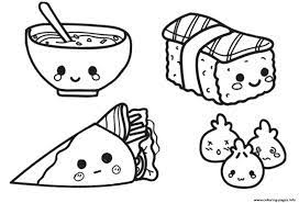 Sushi donut seamless pattern in black and white. Kawaii Sushi Kawaii Draw So Cute Food Novocom Top