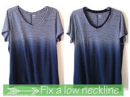 Fix A Low Neckline Tutorial For Fixing A Low V Neck T Shirt Altering Clothes Refashion Clothes T Shirt Tutorial