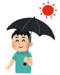 日傘をさす男性のイラスト | かわいいフリー素材集 いらすとや