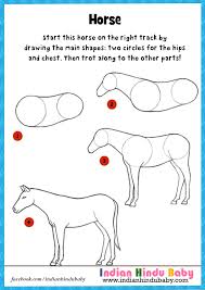 Horse Are Herbivores Here Is Some Facts About This Animal And Simple Drawing Tips For Your Kid To Draw And Paint It Teckningar