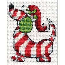 No577 set of 6 cute cross stitch patterns. Designs Works Candy Cane Dog Cross Stitch Patterns Christmas Cross Stitch Border Pattern Winter Cross Stitch