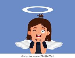 Nice Girl Behaving Well Like Angel Stock Vector (Royalty Free) 2197461691