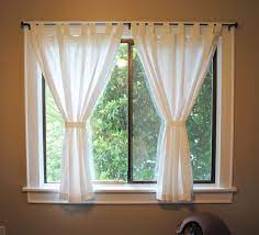 Or This Idea For The Living Room But Have 3 Panels Window Curtains Living Room Short Window Curtains Small Window Curtains