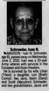 Obituary for Ivan N. Schroeder (Aged 81)
