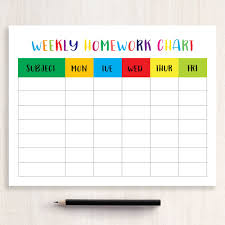 Free Printable Free Printable Weekly Homework Chart At