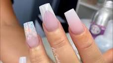 Fresh Set ~ Acrylic Nails ~ French, Ombre And Glitter - YouTube