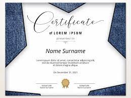 A gift certificate is a perfect way to appreciate an end user loyalty and attention towards your products or services. Editable Blank Certificate Template Printable Modern Certificate Gift Certificate Denim Design Completion Certificate Instant Download Blank Certificate Template Certificate Design Template Certificate Templates