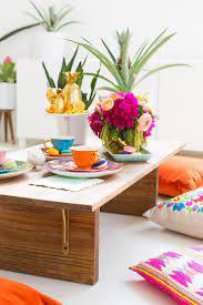 Dining Just Got A Lot Cuter With This Diy Low Floor Table Sugar And Cloth Diy Table Decor Diy Flooring Diy Furniture Projects